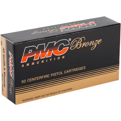 PMC Ammo Bronze 40 S&W 180 Grain FMJ Flat Poin