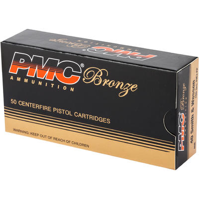 PMC Ammo Bronze 40 S&W 180 Grain FMJ Flat Poin