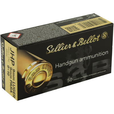 Sellier & Bellot Ammo 9mm JHP 115 Grain 50 Rou