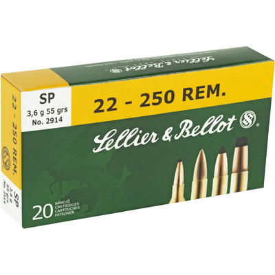 Sellier & Bellot Ammo SP 22-250 Remington 55 G