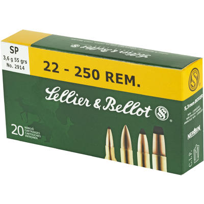 Sellier & Bellot Ammo SP 22-250 Remington 55 G