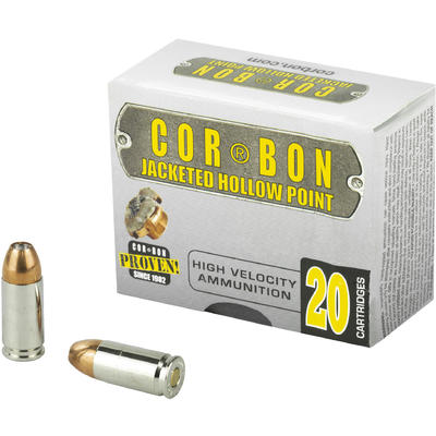 CorBon Ammo Self Defense 9mm+P JHP 115 Grain 20 Ro