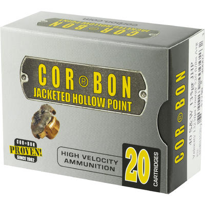 CorBon Ammo Self Defense 40 S&W JHP 135 Grain