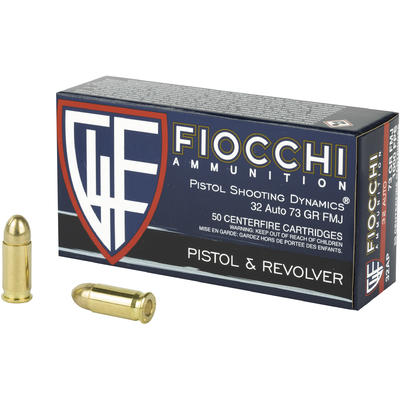 Fiocchi Ammo Shooting Dynamics 32 ACP 73 Grain FMJ