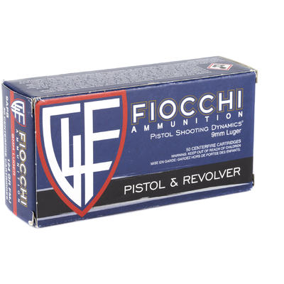 Fiocchi Ammo Shooting Dynamics 9mm 124 Grain FMJ 5