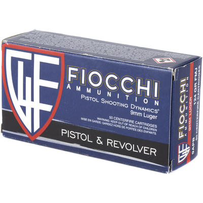 Fiocchi Ammo Shooting Dynamics 9mm 124 Grain FMJ 5