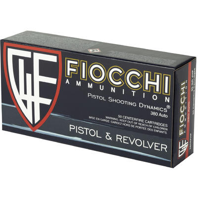 Fiocchi Ammo Shooting Dynamics 380 ACP 90 Grain JH