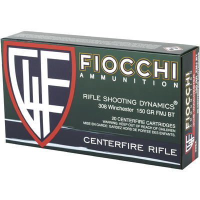 Fiocchi Ammo Shooting Dynamics 308 Win FMJ BT 150
