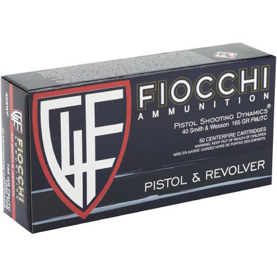 Fiocchi Ammo Shooting Dynamics 40 S&W 165 Grai