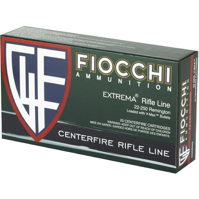 Fiocchi Ammo Extrema 22-250 Remington V-Max 55 Gra