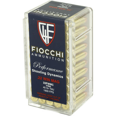 Fiocchi Rimfire Ammo .22 Magnum (WMR) FMJ 40 Grain