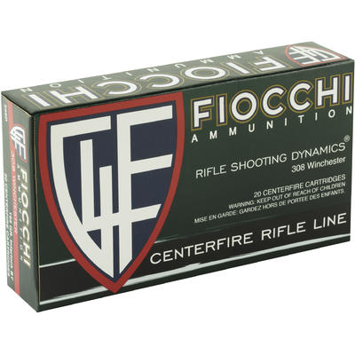 Fiocchi Ammo Shooting 308 Winchester BTSP 165 Grai