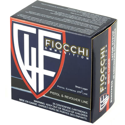 Fiocchi Ammo 9mm 147 Grain XTP 25 Rounds [9XTPB25]