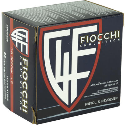 Fiocchi Ammo Extrema 38 Special+P 110 Grain XTP JH Fiocchi Ammo Extrema 38 Special+P 110 Grain XTP JH