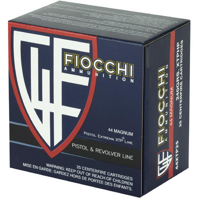 Fiocchi Ammo Extrema 44 Magnum 240 Grain XTP HP 25 Fiocchi Ammo Extrema 44 Magnum 240 Grain XTP HP 25