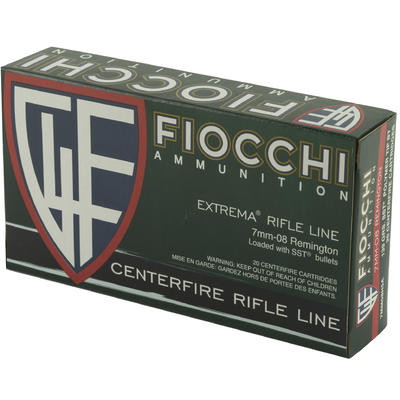 Fiocchi Ammo 7mm-08 Remington 139 Grain SST 20 Rou