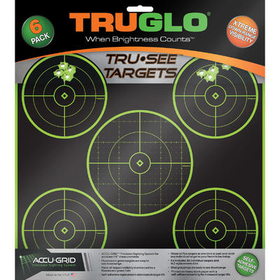 Truglo Tru-See Splatter 5-Bullseye 6-Pack Black/Fl