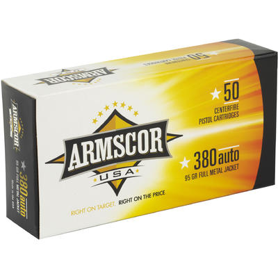 Armscor Ammo 380 ACP 95 Grain FMJ 50 Rounds [FAC38 Armscor Ammo 380 ACP 95 Grain FMJ 50 Rounds [FAC38