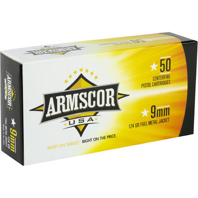 Armscor Ammo 9mm 124 Grain FMJ 50 Rounds [FAC9-4]
