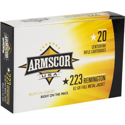 Armscor Ammo 223 Remington 62 Grain FMJ 20 Rounds