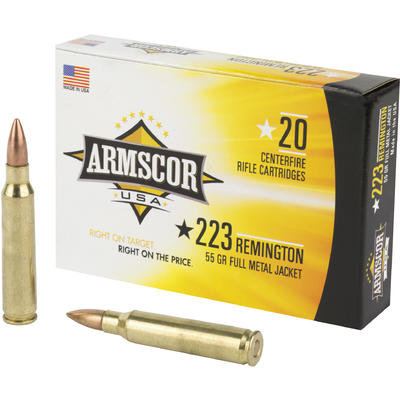 Armscor Ammo 223 Remington 55 Grain FMJ 20 Rounds