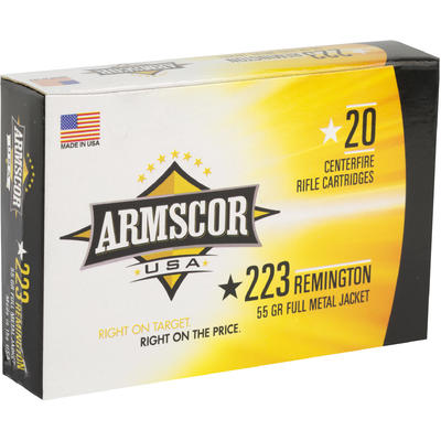 Armscor Ammo 223 Remington 55 Grain FMJ 20 Rounds Armscor Ammo 223 Remington 55 Grain FMJ 20 Rounds
