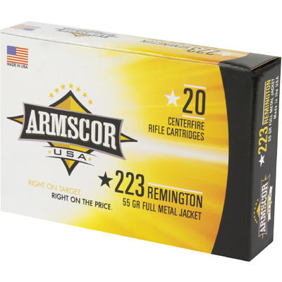 Armscor Ammo 223 Remington 55 Grain FMJ 20 Rounds Armscor Ammo 223 Remington 55 Grain FMJ 20 Rounds