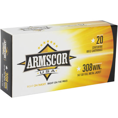 Armscor Ammo 308 Winchester 147 Grain FMJ 20 Round