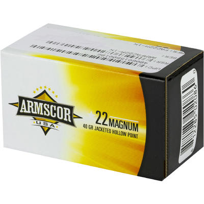 Armscor Ammo .22 Magnum (WMR) 40 Grain JHP 50 Roun