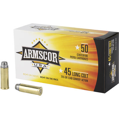 Armscor Ammo 45 Colt (LC) 255 Grain Lead 50 Rounds