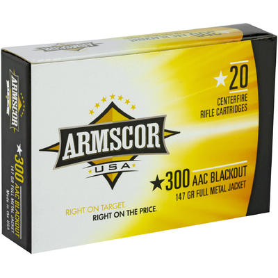 Armscor Ammo 300 Blackout 147 Grain FMJ 20 Rounds