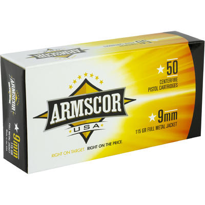 Armscor Ammo 9mm 115 Grain FMJ 50 Rounds [FAC92N]