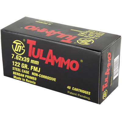 Tula Ammo FMJ AK-47 7.62x39mm 122 Grain 40 Rounds