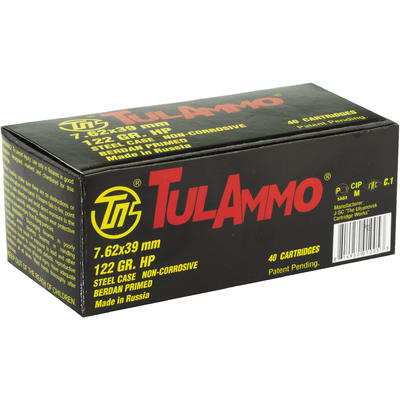 Tula Ammo HP AK-47 7.62x39mm 122 Grain 40 Rounds [