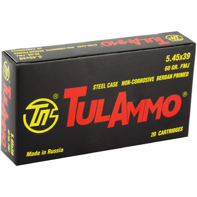 Tula Ammo FMJ 5.45x39mm 60 Grain 20 Rounds [TA5453