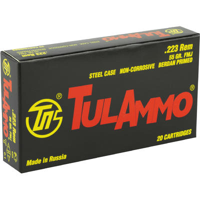 Tula Ammo 223 Remington FMJ 55 Grain Steel Case 20