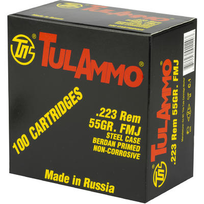 Tula Ammo 223 Remington FMJ 55 Grain Steel Case 10 Tula Ammo 223 Remington FMJ 55 Grain Steel Case 10