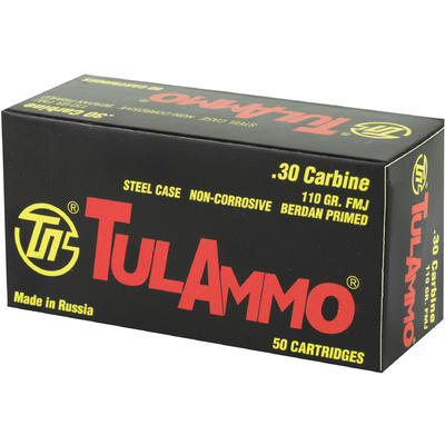 Tula Ammo 30 Carbine 110 Grain FMJ 50 Rounds [TA30 Tula Ammo 30 Carbine 110 Grain FMJ 50 Rounds [TA30