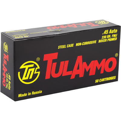 Tula Ammo 45 ACP FMJ 230 Grain 50 Rounds [TA452300 Tula Ammo 45 ACP FMJ 230 Grain 50 Rounds [TA452300