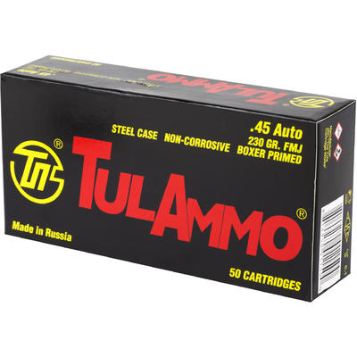 Tula Ammo 45 ACP FMJ 230 Grain 50 Rounds [TA452300 Tula Ammo 45 ACP FMJ 230 Grain 50 Rounds [TA452300