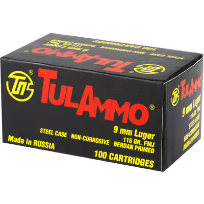 Tula Ammo Target 9mm 115 Grain FMJ Bi-Metal Casing
