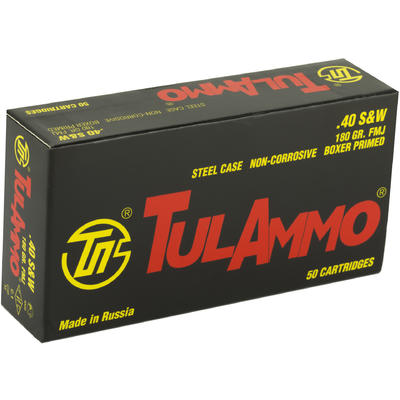 Tula Ammo 40 S&W FMJ 180 Grain 50 Rounds [TA40