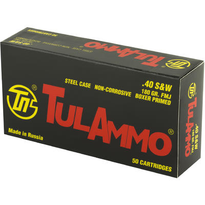 Tula Ammo 40 S&W FMJ 180 Grain 50 Rounds [TA40