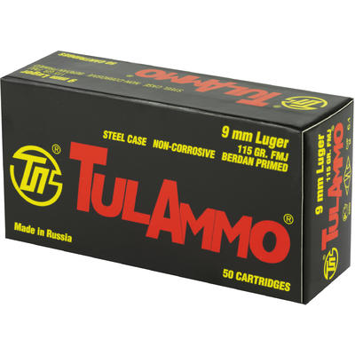 Tula Ammo 9mm FMJ 115 Grain 50 Rounds [TA919150]