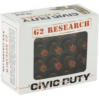 G2 Research Civic Duty 9mm 100 Grain HP 20 Rounds G2 Research Civic Duty 9mm 100 Grain HP 20 Rounds