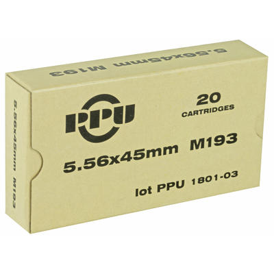Prvi Partizan PPU Ammo M193 5.56x45mm (5.56 NATO) Prvi Partizan PPU Ammo M193 5.56x45mm (5.56 NATO)