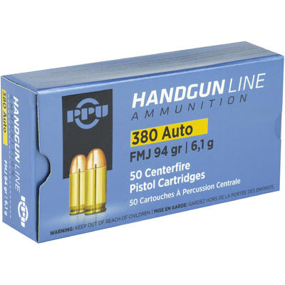 Prvi Partizan PPU Ammo 380 ACP 94 Grain FMJ 50 Rou Prvi Partizan PPU Ammo 380 ACP 94 Grain FMJ 50 Rou