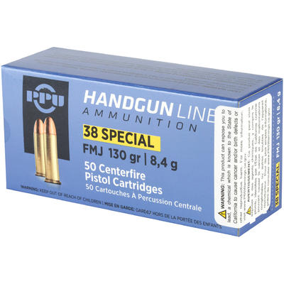 Prvi Partizan PPU Ammo 38 Special 130 Grain FMJ 50