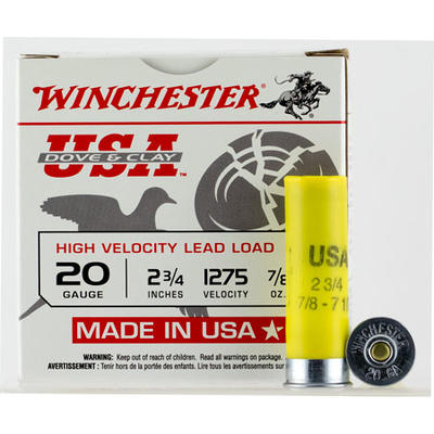 Winchester Shotshells Dove and Clay 20 Gauge 2.75i