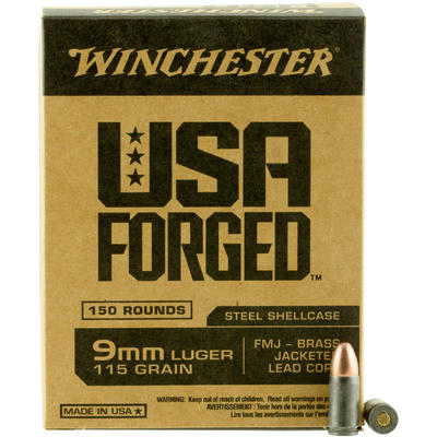 Winchester Ammo USA Forged 9mm 115 Grain FMJ 150 R